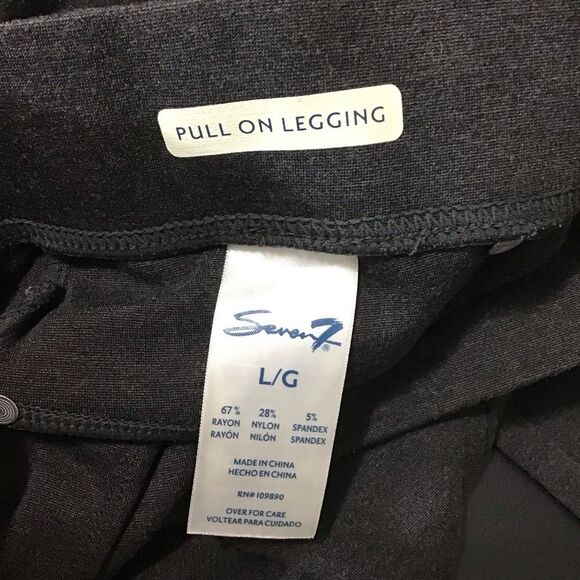 Seven7 Charcoal Gray Pull On Ponte Leggings L - Picture 10 of 11